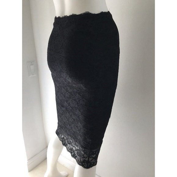 Guess By Marciano Women's Skirt Lace Black Knee Length Pencil Elastic Waist XS - Picture 7 of 11